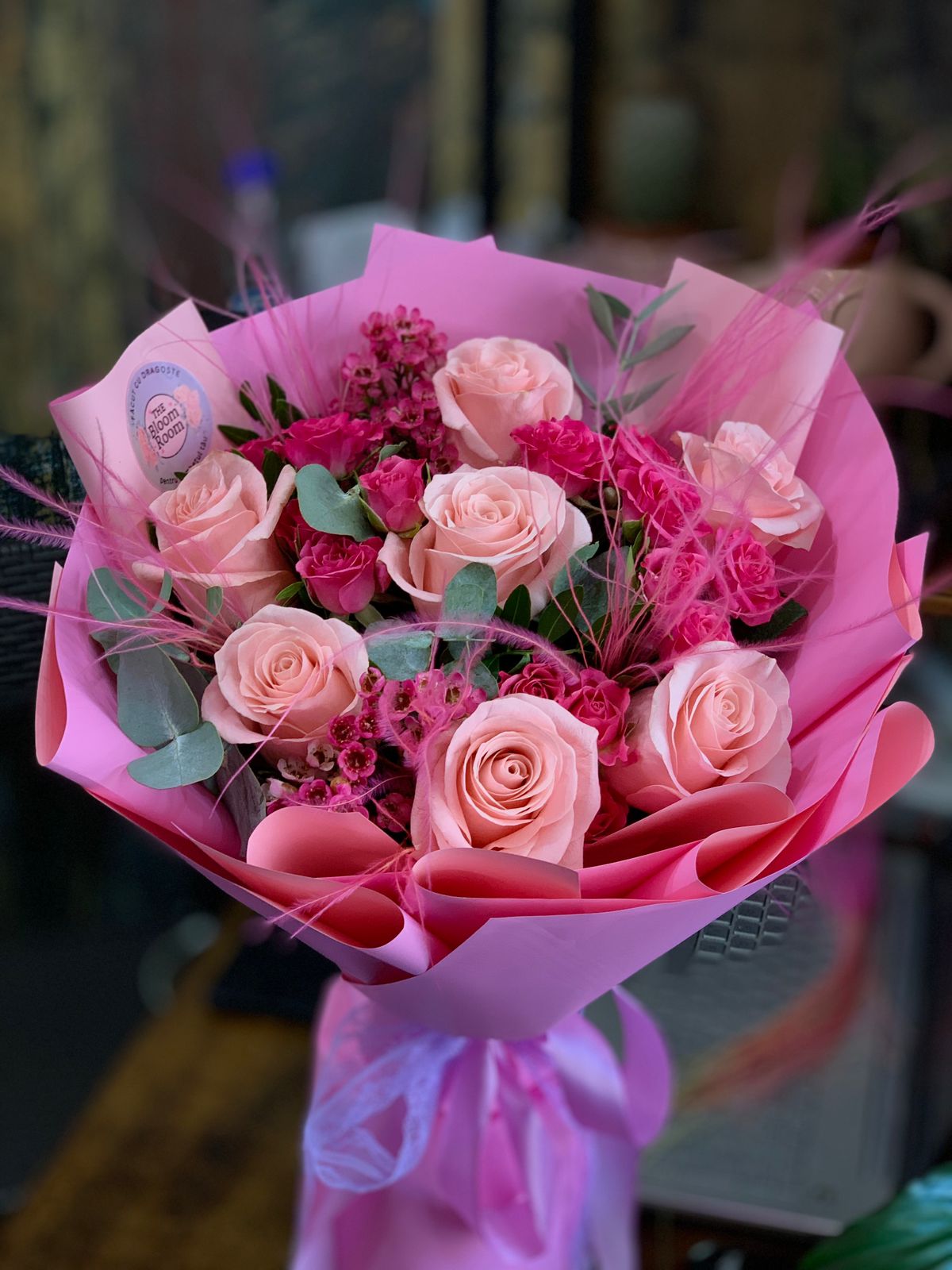 Cumpara un buchet de trandafiri roz București